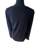 Adrianna Papell  Black Long Sleeve Top Pleated Cuff Size M Photo 4