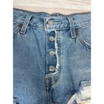 Levi's 501 Premium Womens 27 Distressed Denim Shorts Button Fly Light Wash Raw Photo 2