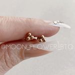 Rose Gold Triple Ball Dot Flat Back Earrings Pink Photo 1