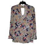 Altar'd State Blouse Size Small Tan Multi Color Floral Flare Sleeves Womens Top Photo 4
