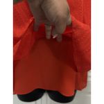 Bobeau Red Chiffon Sleeveless Ruffle Blouse Size Medium Zip Back Photo 2