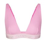 SKIMS x Swarovski Cotton Rib Plunge Crystal Bralette Bubble Gum Pink Large NEW Photo 0