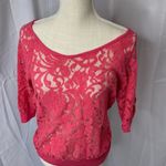 Eyelash Couture Beautiful bright pink eyelet lace top!   size medium Photo 4