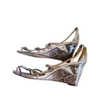 Alexandre Birman  Python Snakeskin Strappy Wedge Heel 10 Brown Luxury Mobwife Photo 5