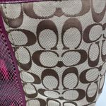 Coach Y2k  Signature Python Stripe Tote Bag Raspberry Photo 11