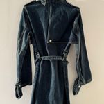 ZARA NWT Dark Wash Denim Trench Coat Photo 9