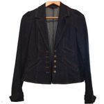 Betsey Johnson dark denim blazer 4 Dark Academia Jacket Photo 5