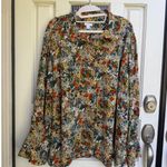 J.Jill Floral Button Down Shirt Top Womens Blouse Long Sleeve Multicolor Size 3X Photo 0