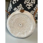 Round Wicker Star Bag with Floral Interior Photo 1