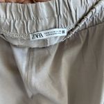 ZARA Beige Cargo Pants Wide Leg Crop Neutral Medium Photo 5