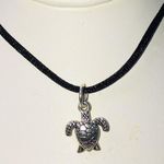 Handmade Hand Crafted Silver Turtle Charm Necklace #5 Photo 3