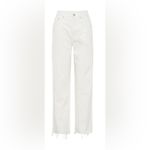 ZARA High Waisted Button Fly Raw Hem Jeans - Ecru — Size 2 Photo 1