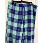 Faded Glory  Blue/Aqua Plaid Fleece Pajama Pants, Tie Waist, Large, 12-14 Photo 1