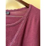 Hillard & Hanson VTG Grannycore Sweater Set 1x Plum Purple Shirt Cardigan Crochet Holiday Nye Photo 5