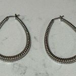 Talbots Light Catching Silver Plated Hoop Earrings Photo 0