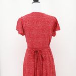 Zesica True Wrap Dress Red Ditzy Floral Cottage Core Romantic Picnic Size S Photo 5