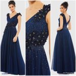 Mac Duggal  11152 Womens Floral Applique A-Line Evening Gown Photo 2