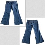 Loft Ann Taylor  Denim Flare Jeans Blue Size 12 Mid rise 27.5L inseam Photo 8
