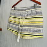 Loft Ann Taylor Short Size 10 Yellow Blue White Stripe Riviera Tweed Photo 1