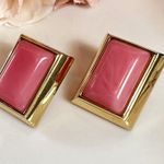 Givenchy Vintage Pink Square Stone Post-Back Earrings Photo 0