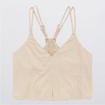 Aerie Tank Top Women's cropped  Bralette Lace Racerback Ribbed Photo 2