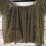 Urban Outfitters Gold and Black Metallic Off the Shoulder Crop Top, EUC, Small Photo 10