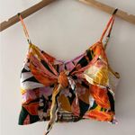 Aerie  Tropical Floral Tie Front Crop Top Photo 1