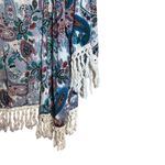 Umgee Kimono Womens Medium Large Multicolor Paisley Boho Fringe Open Cardigan Photo 4