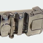 Falari Automatic Ratchet Belt Size Medium Adjustable Buckle Gray Leather Strap Photo 10