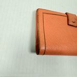 Salvatore Ferragamo  Vintage Gancini Wallet Peach Saffiano Leather Photo 7