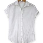 Beach Lunch Lounge | XS | Women's Short Sleeve Button Down Top Shirt Semi Sheer Photo 0