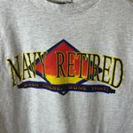 American Vintage Oversized Vintage Navy Retired T Shirt Vintage 90s Womens Gray Large L Graphic Photo 4