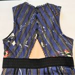 Foxiedox  Navy Floral Lace Hem Open‎ Back Sleeveless Flare Bryonia Dress MEDIUM Photo 6