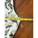 Tahari Women’s White Linen Black Leaf Print Wide Leg Zip Front Jumpsuit Size 6 Photo 4