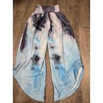 UEU Women's Wide Leg Yoga Pants High Waisted Small Tie Dye Black Blue Photo 6