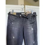 Indigo Rein  Womens Juniors Jeans Size 5 Black Distressed Skinny w/Belt Glitter‎ Photo 4