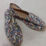 Soludos Multicolored Floral Leaf Print Canvas Jute Slip On Flat Espadrilles Photo 8