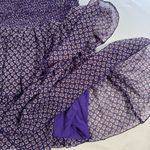 Maje  Floral Print Mid Rise Tiered Skirt Purple Size 3 / L Smocked Waist Boho Photo 5