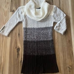 womens cowl neck sweater dress chunky knit M Brown Size M Photo 0
