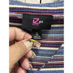 Iz Byer  Girl Blue/Multi Striped Dress Junior XL Short Sleeve V Neck Faux Buttons Photo 2