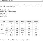 CHIC WISH Warm Welcome Grid Pullover Turtleneck Sweater Dress Small Off White Photo 15