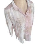Wilfred  100% Silk Womens Size‎ Small Cream/pink Hi Low Henley Blouse Top Photo 2