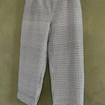 Loft Ann Taylor  black / white checked 100% silk seersucker cropped pants size 2 Photo 0