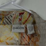 Chico's NWT  Silk Kimono Cardigan Orange Floral Open Front Ribbon Front Trim Sz L Photo 2