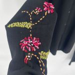 Camille La Vie Womens Embroidered Button Front Silk Blend Cardigan Black Medium Photo 3