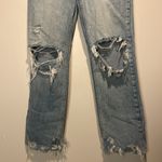 We The Free - Destroyed Distressed Straight-Leg LightWash Raw Hem Jeans- Size 25 Photo 4