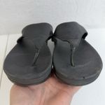 FitFlop  Size 7 Lulu Leather Toe Post Sandals Black Thong Wedge Black Comfort Photo 10