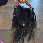 Western Tassel Boho Leather Handbag Black Photo 7