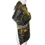 Artsy Boho Scarf Wrap Crushed Velvet Satin Olive Two's Company One Size ok Green Photo 2