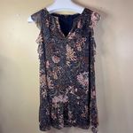 Madewell  Womens Size Small Lily Ruffle Dress Sea Floral Boho Peasant Knee Length Photo 2